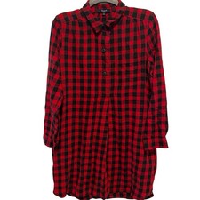 Madewell Womens’s Shirt Dress Size Large Latitude Buffalo Plaid Midi Casual