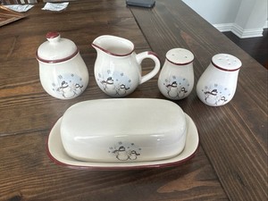 1999 Royal Seasons 5-Piece Snowman Stoneware Table-Top Set