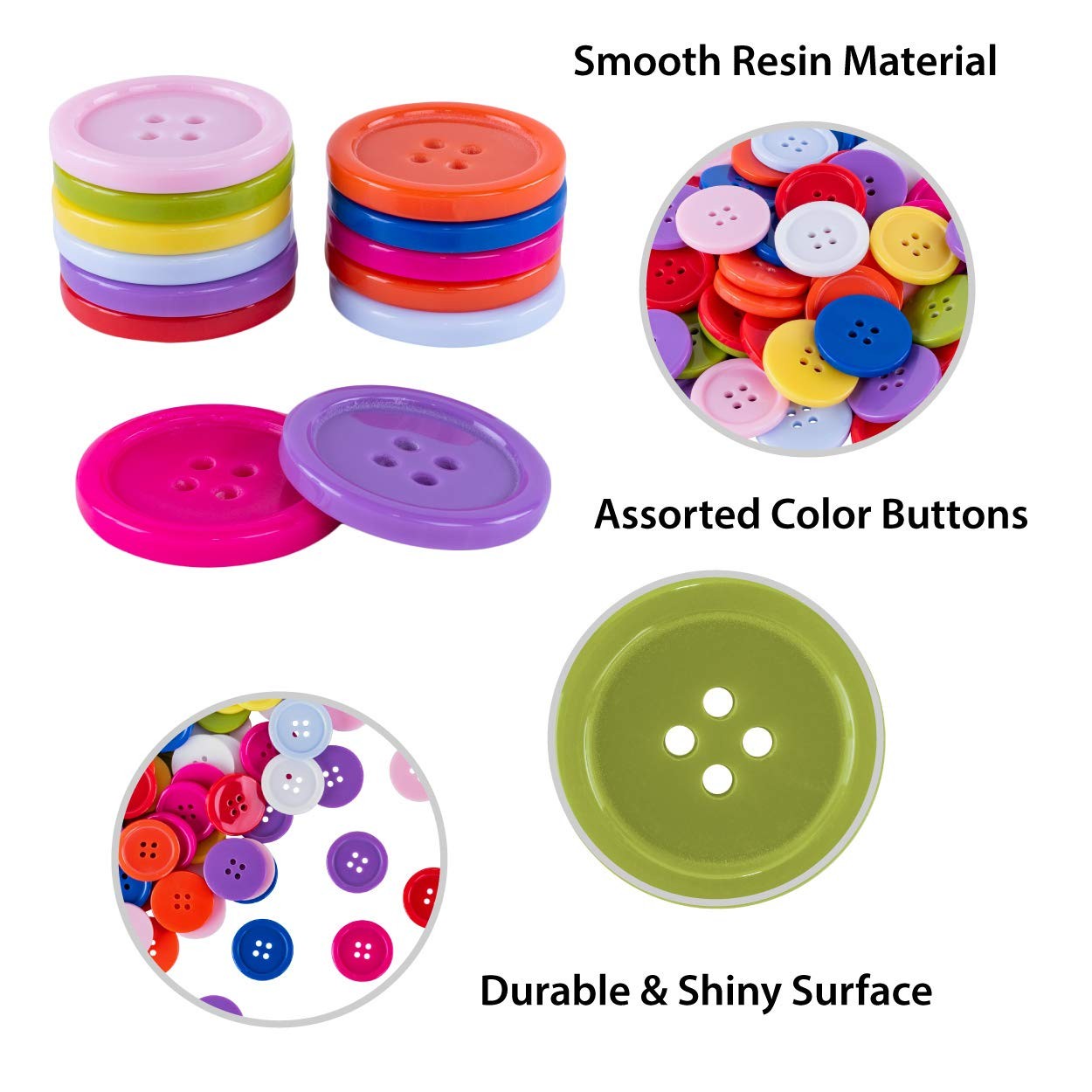 Super Z Outlet 100 Pack 1 Inch Buttons Flatback Sewing Colored for Arts