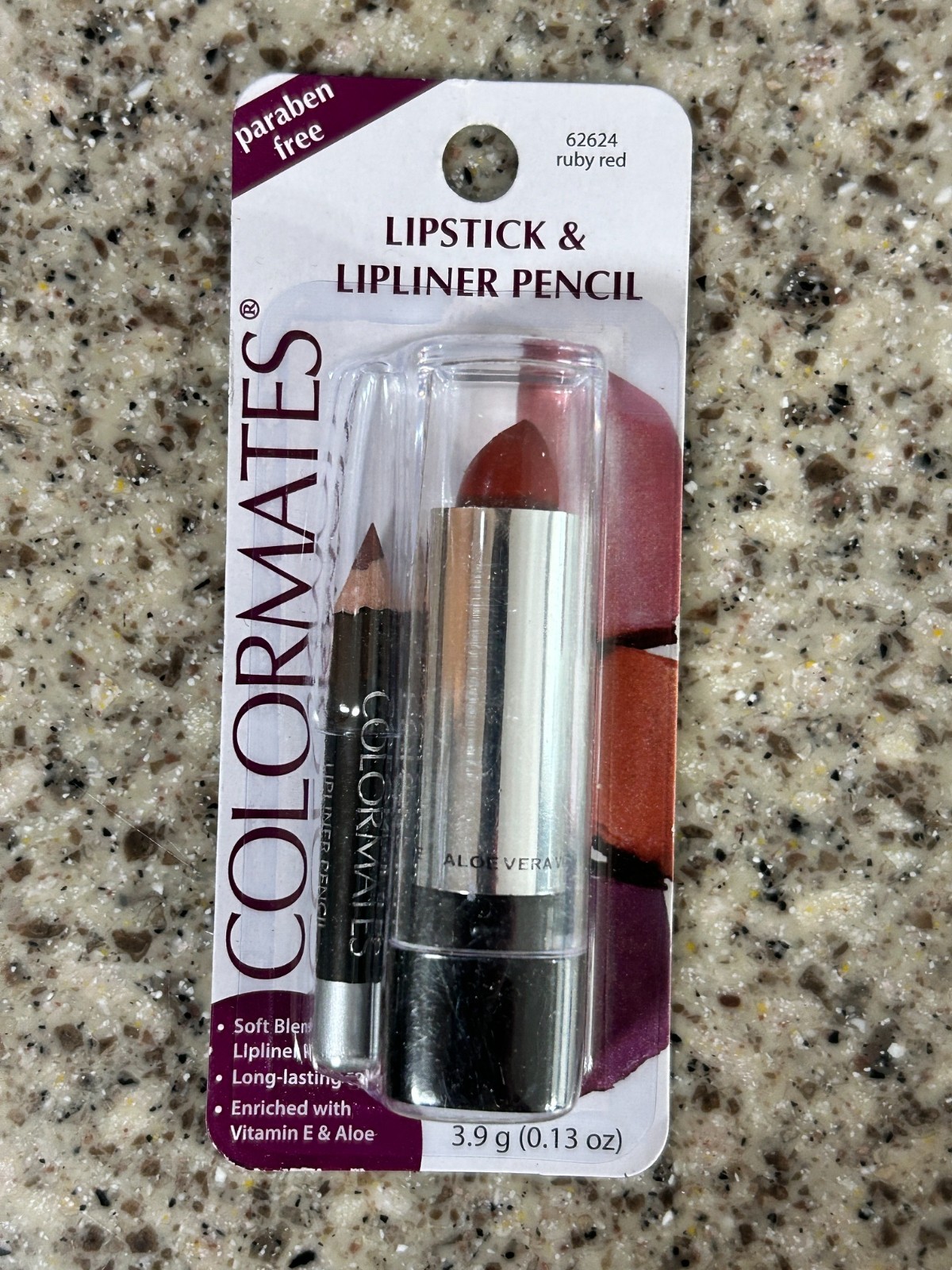 Colormate~Lipstick~Lipliner Pencil~Ruby Red~Paraben Free
