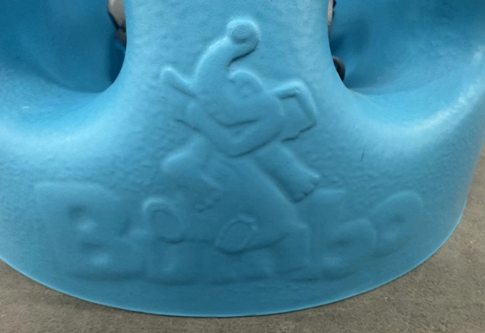 Asiento de piso de espuma suave para bebé Bumbo con arnés ajustable de 3 puntos aguamarina/azul Foto 3 de 4