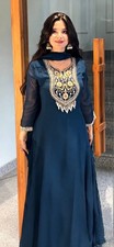 Latest Stylish Georgette Blue Gown Bottom With Dupatta For Ethnic Party Wear