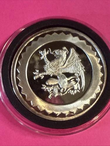 1 Troy Oz .999 Silver Round Griffin Printing Medallion Silver Trade Unit Bullion