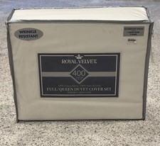 Royal Velvet 400 TC White FULL / QUEEN Duvet  2 Shams Set 100 Cotton NEW