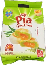 Banh Pia Custard Hopia Lava Pandan Mung Bean Salted Egg Yolk Tan Hue Vien 16.8oz