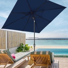 8.2 x 8.2 FT Large Square Patio Umbrella Outdoor Market Table Tilt Crank