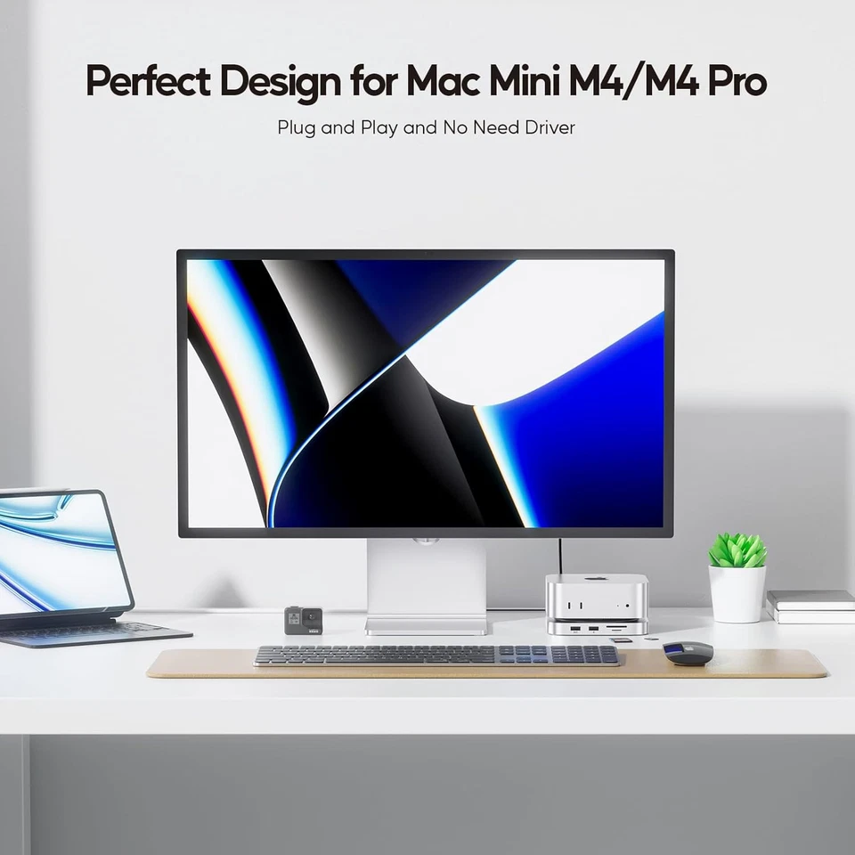 USB-C Dock Hub Dockingstation Ständer HDMI Ssd-Erweiterung Für Mac Mini M4 Pro - Bild 2 von 4