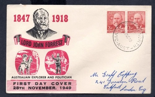 Australia - 1949 Lord John Forrest Illustrated First Day Cover