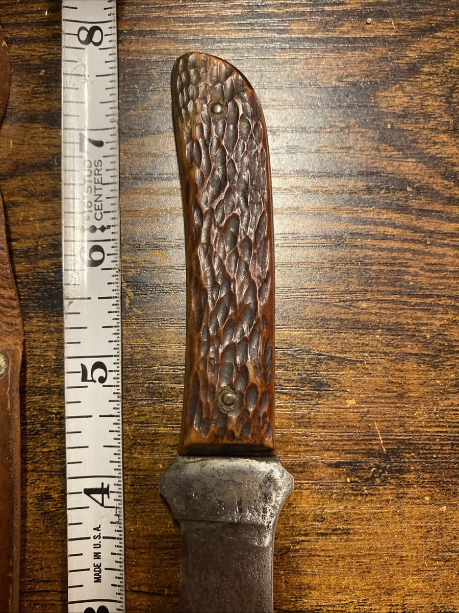 Vintage Original Remington DuPont RH 4 Bone Handled Fixed Blade