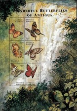 Antigua 2000 - Butterflies - Sheet of 6 Stamps - Scott #2322 - MNH