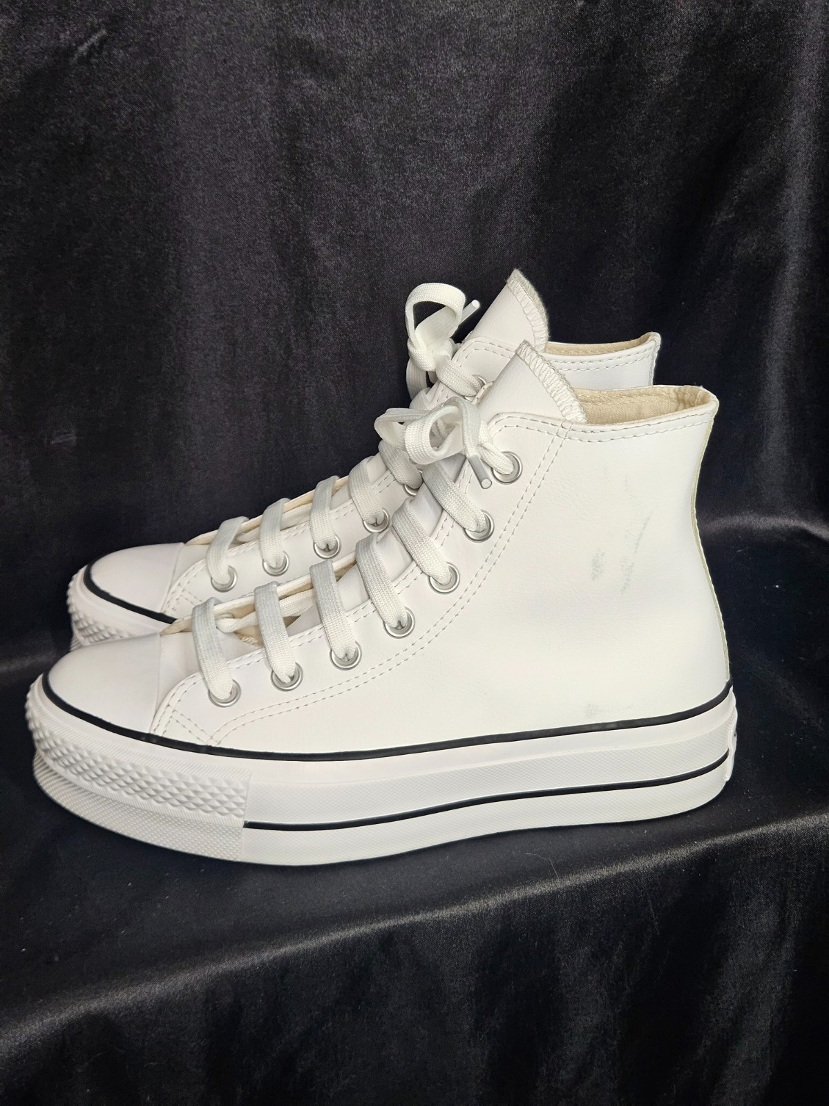 Converse Chuck Taylor All Star Lift Leather High Top Sneakers White Womens 6 thumbnail 9
