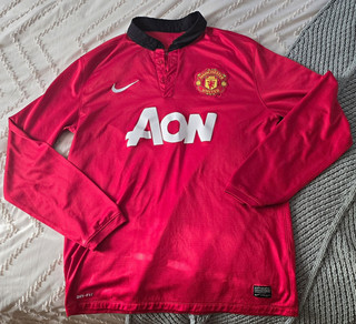 2013 14 Manchester United Home Jersey Long Sleeve Size L