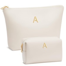 Easter Basket Gifts for Women Girlfriend Initial Makeup Bag for Teen Girls Pe...