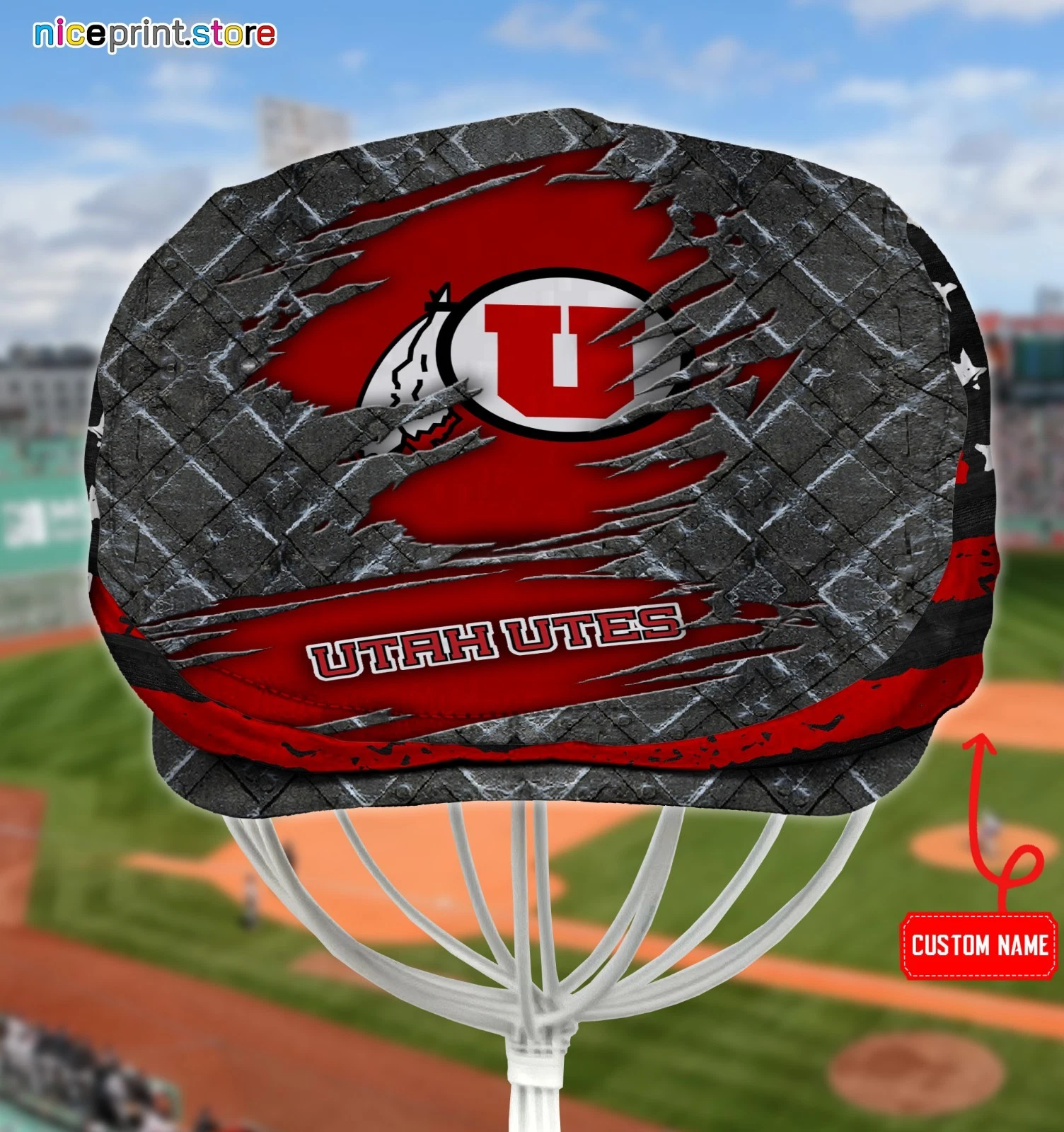 Utah Team Utes Jeff Cap NCAA Newsboy Cap Golf Cap NCAA Flat Cap For Men
