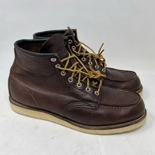 Red Wing Men's Heritage Classic #8138 Brown Leather Moc Toe Work Boots USA 12 D