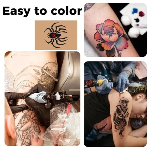 30 Pack Fake Skin for Tattoo Practice, 8"x6" ReelSkin Sheets, Realistic Reusable image 9