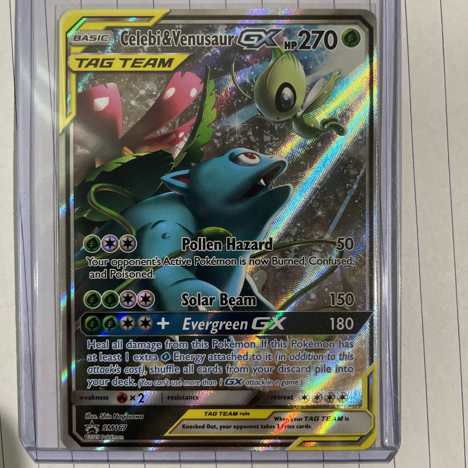 Celebi & Venusaur GX - SM167 - Pokemon Sun & Moon Promo Ultra Rare Card NM
