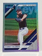 2019 Panini Donruss Corey Kluber #86 Season Stat Line Full Name on Front /222