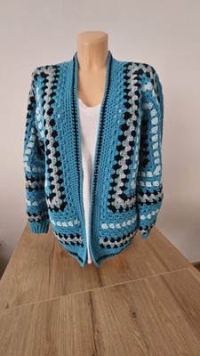 Handarbeit Handarbeit gehäkelt Sechseck Strickjacke Jacke Pullover