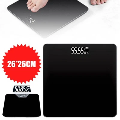 MARKENLOS Digital Personenwaage Körperwaage mit LCD Display Körper Waage bis 180Kg Schwarz