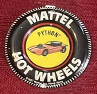 Vintage 1967 Mattel Hot Wheels Redline Python Metal Button Pin Badge