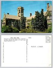 Troy NY Emma Willard School Sage Hall Plastichrome Postcard Womens Education