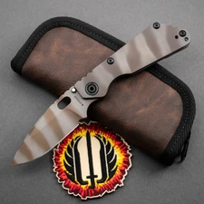 NEW! Strider Knives SnG, HC Ghost Striped MagnaCut Blade, Full Titanium Handles