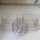 Large Rectangular cosmetic organiser with central carousel clear