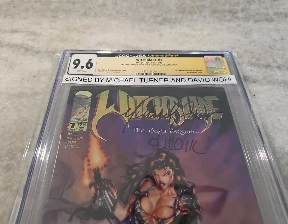 Witchblade #1 1995 CGC JSA 9.6 WHITE PAGES SIGNED Michael Turner DAVID WOHL - Image 2 of 4