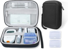 Diabetic Supplies Travel Case for Glucose Meter Diabetes Testing Kit-Black 