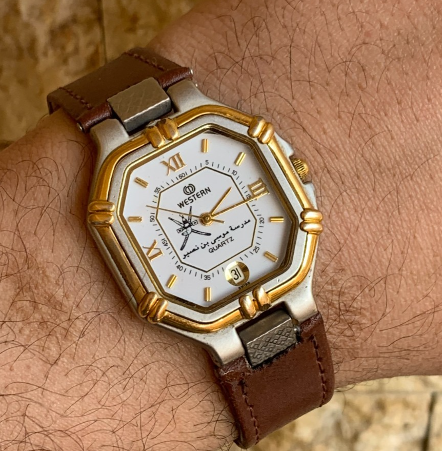 Western Swiss Quartz Oman Khanjar 34mm Watch Box Papers Mousa bin