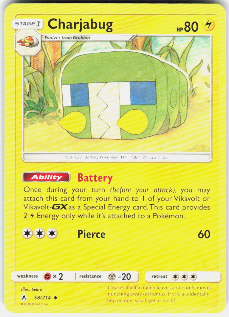 Charjabug 58/214 SM Unbroken Bonds Pokemon