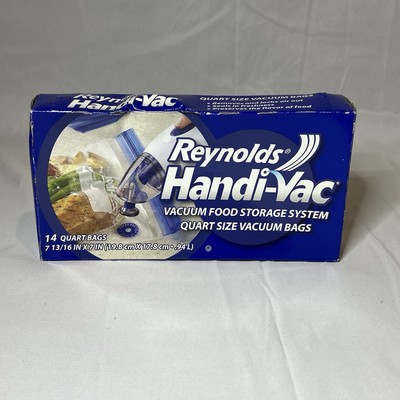Reynolds Handi-Vac Vacuum Freezer Food Storage Quart Sized Bags 14 Ct New