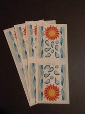 Creative Memories  Lot of Four Studio Stickers  2" x 5"  Water Splash Sun    