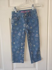 The children's place straight leg jeans peace, love, diamonds Sz Girls 4