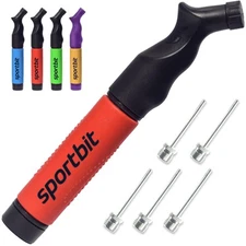 SPORTBIT Ball Pump with 5 needles - Push & Pull Inflating System - Great for All
