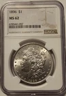 NGC MS62 1896 Morgan Silver Dollar Philadelphia Mint