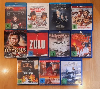ZULU, WATERLOO, GETTYSBURG, HENRY V, ODYSSEUS etc. Bluray Konvolut