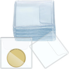 Fainne 50 Pcs Single Pocket Coin Sleeves Collector Individual Clear Plastic Slee