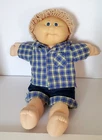 Vintage Cabbage Patch Kids 1985 Play Doll Wheat Hair Blue Eyes Checkered Outfit