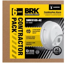 First Alert BRK 10-Year Battery, Hardwired (with Battery Backup 6 count