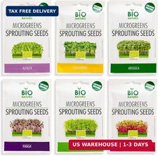 Organic Microgreen Sprouting Seeds 6-Pack - Non-GMO Heirloom Microgreens Seed Va