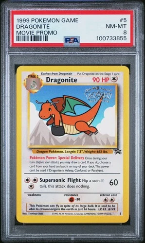 PSA 8 Pokemon TCG 1999 Pokemon Game Movie #5 Dragonite NM-MT