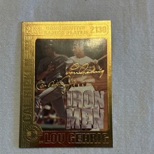Ssca 1995 Iron Men Lou Gehrig Cal Ripken Jr. 23KT Gold Serial #02594 MLB Card