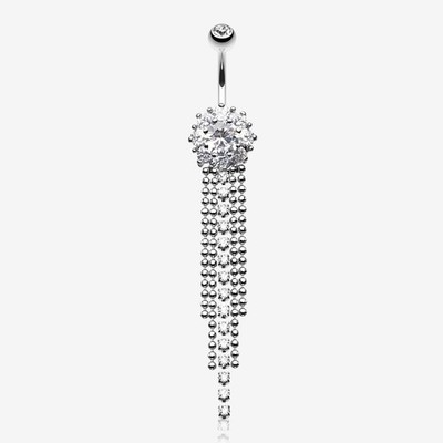 Exquisite Bedazzled Cascading Belly Button Ring