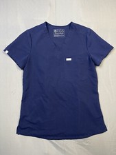 FIGS Scrub Top Womens Extra Small Blue Navy Medical Technical Collection V Neck