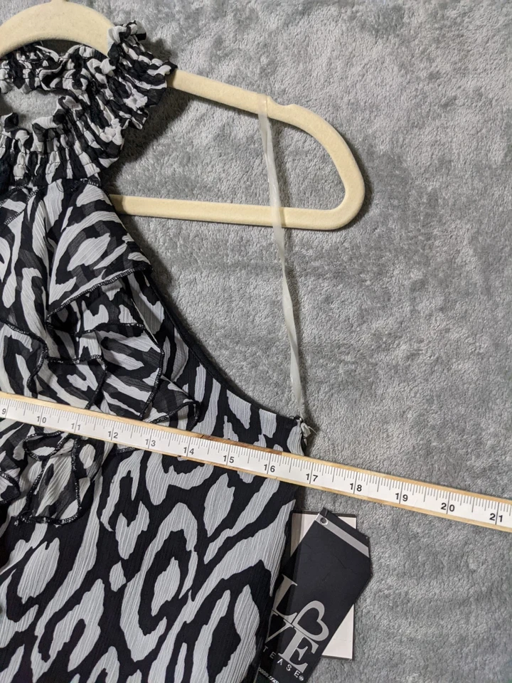 LOVE TEASE Women Halter Top Animal Print Multicolor Lightweight Lined MEDIUM - Image 3 of 4