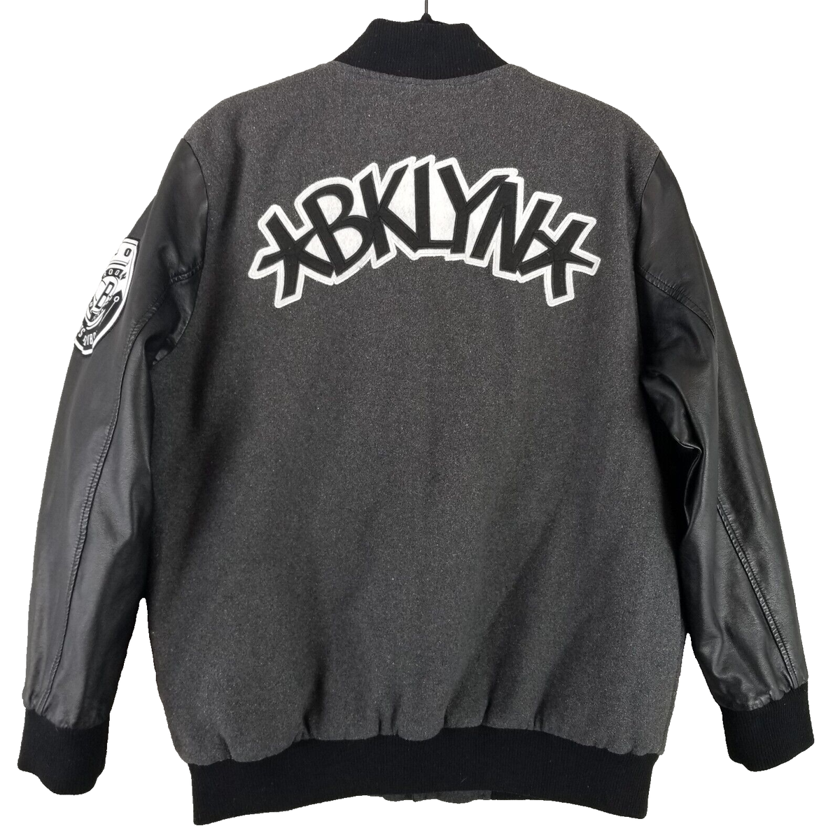 Vintage Brooklyn Nets Bomber Jacket Men's M Snap Varsity NBA