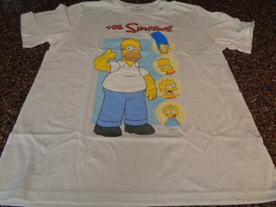 The Simpsons Homer Thumbs Up T-Shirt Adult Large White SS Tee NWT