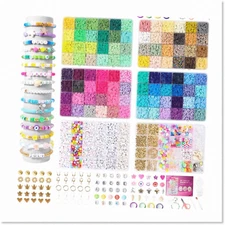13850 Pcs Clay Beads Bracelet Making Kit - 96 Colors, 6 Boxes - Perfect DIY Gift